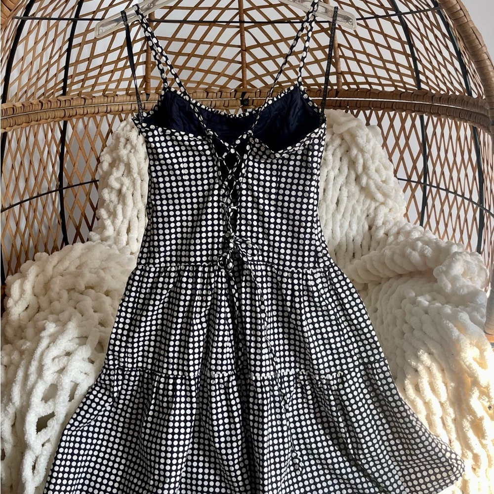 Nanette Lepore Black and White Polka Dot Midi Dress